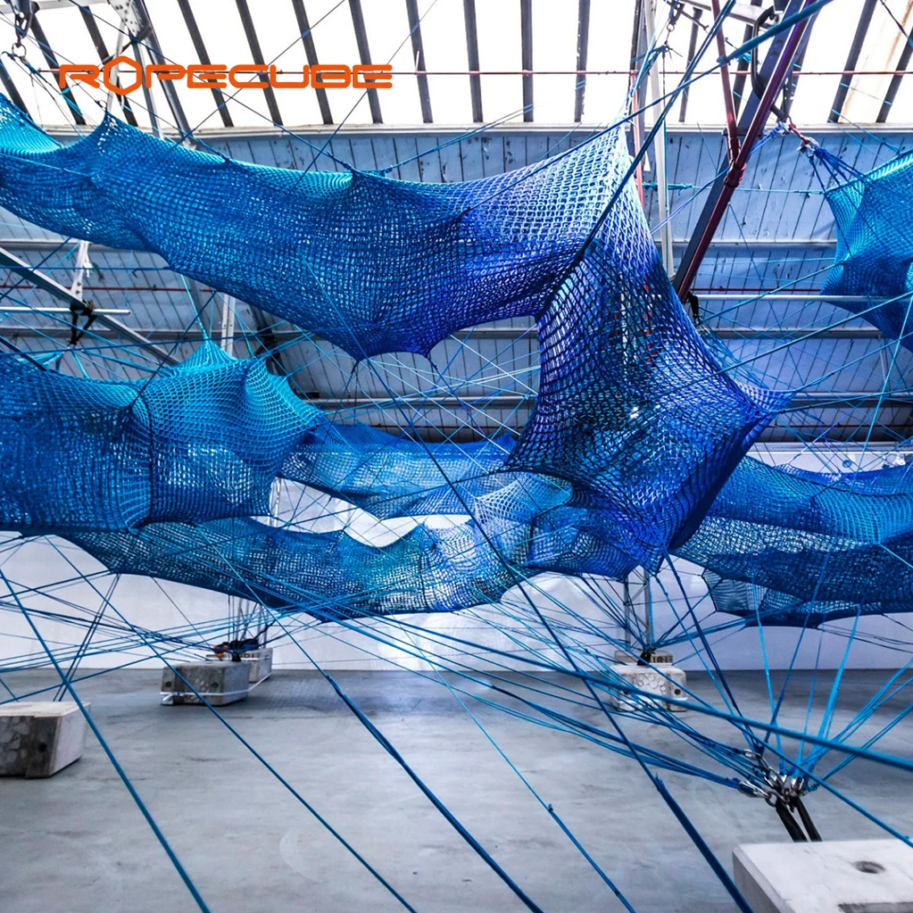ROPECUBE Indoor Rainbow Rope Net Weaving  Creative Ant Cave Labyrinth Non-standard Interactive Unpowered Climbing Amusement Park