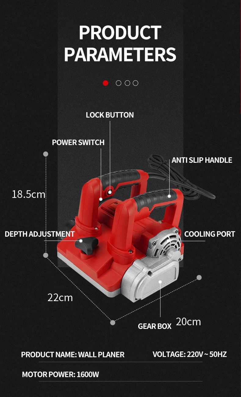 Низкая цена ручной Электрический строгальный станок для стен для дома 1500 Вт