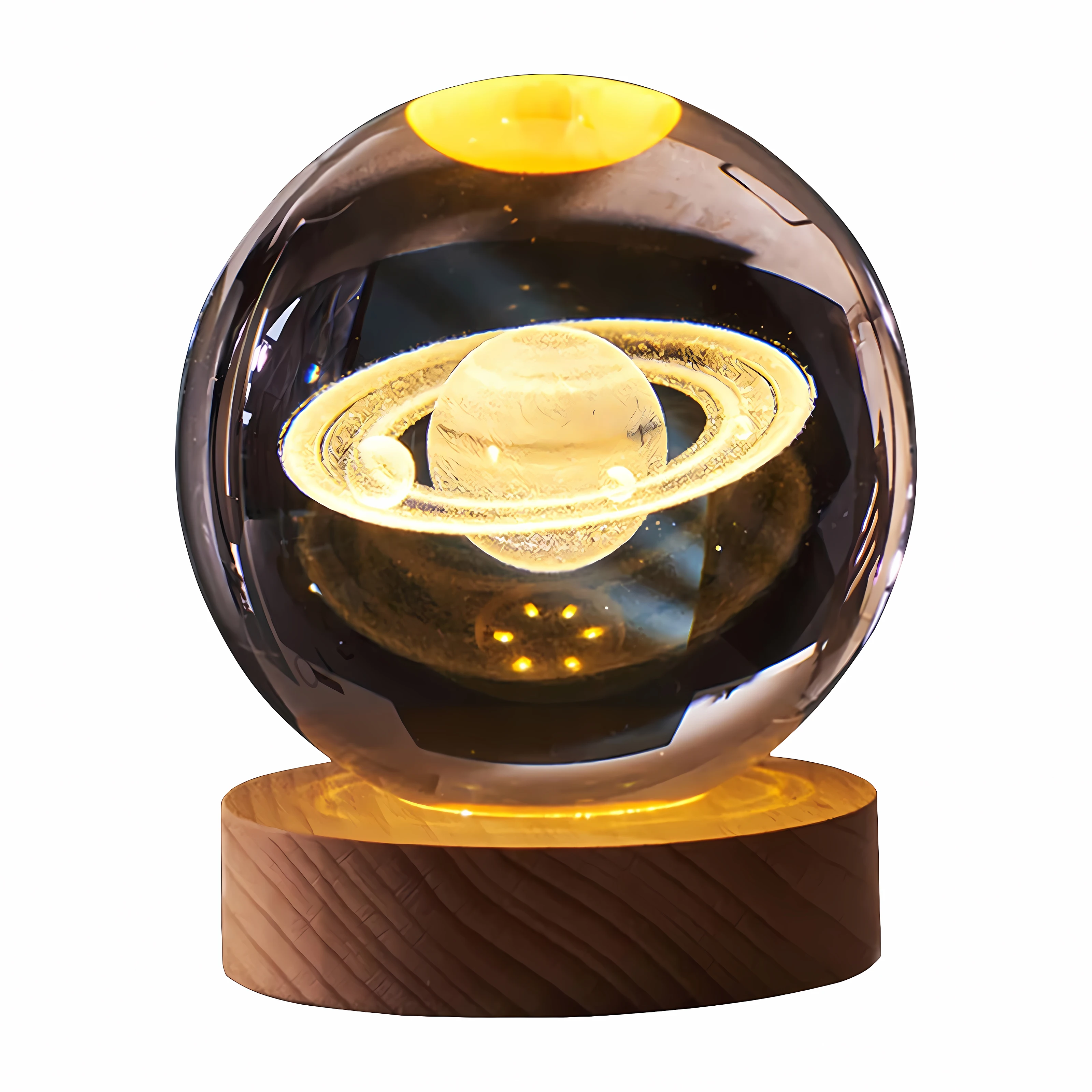 3D Art Crystal Ball Night Lamp Solar Galaxia Saturno Sphere Crystal Ball Night Lamp Home Decor Crystal Ball Lamp