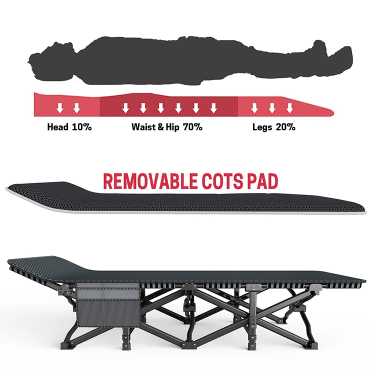 baby camp bunk tent Durable Outdoor Wholesale lightweight Hiking Products folding bed chair red cross camping cot