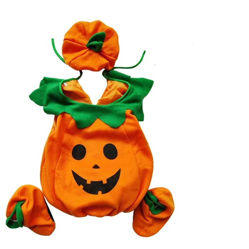 Halloween Costumes for Little Boys Girl Pumpkin Jumpsuit Fancy Halloween Party Kids Children Pumpkin Cosplay Dress With Hat