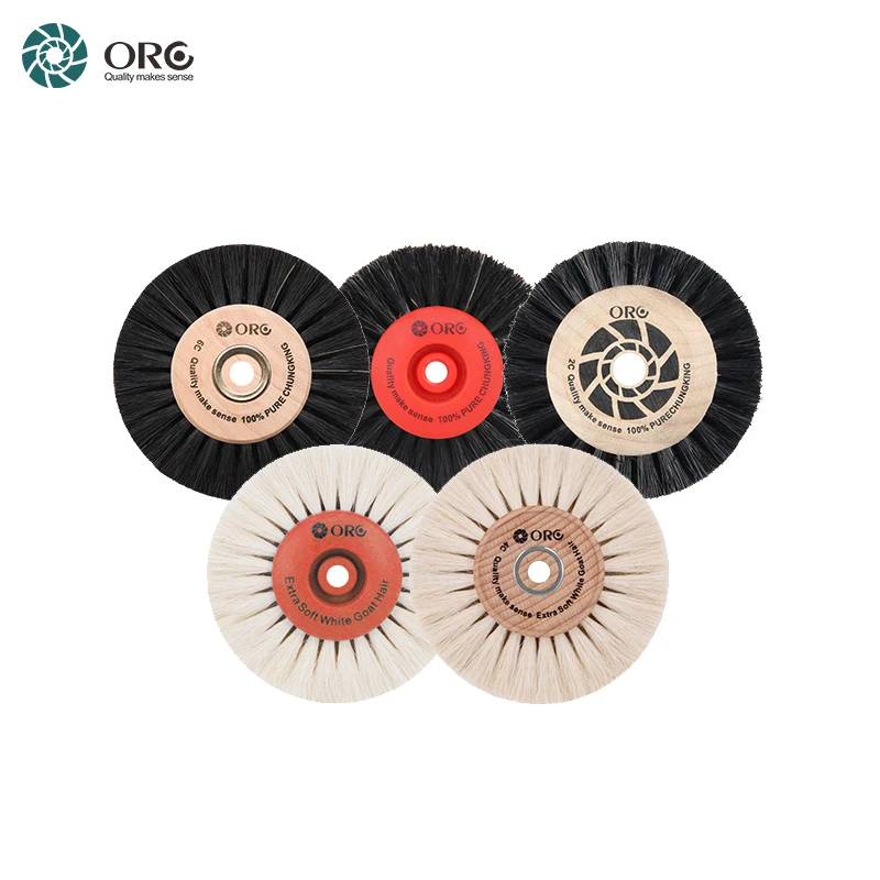 ORO Best quality bristle abrasive disc brush soft goat hair polishing brush wheel jewelry polishing brush