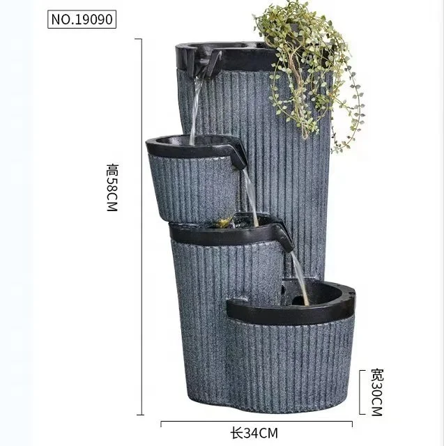 
Wholesale feng shui crafts indoor tabletop decoration resin water fountain house 