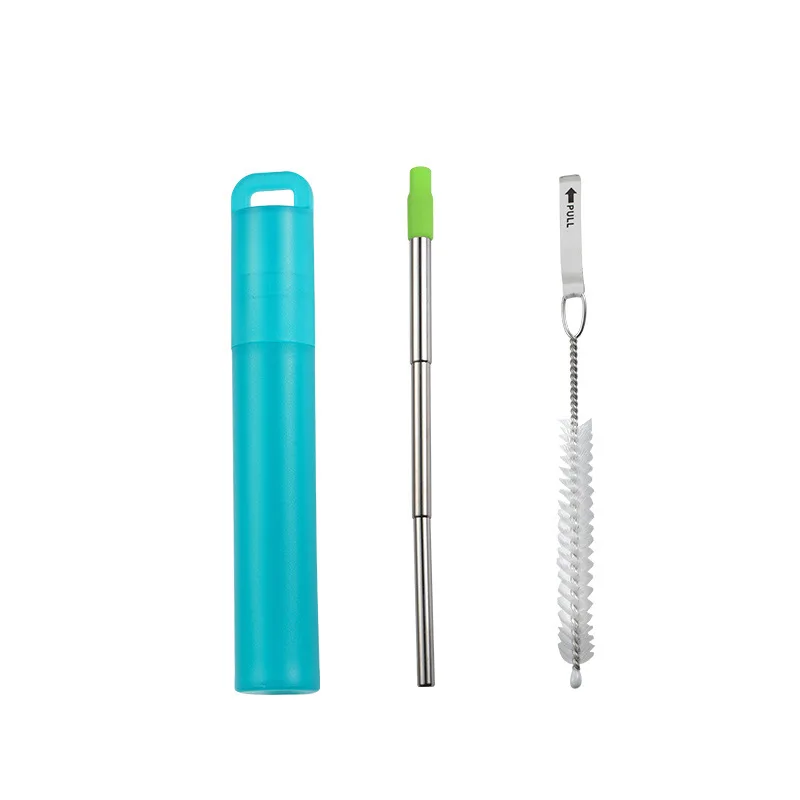 Stainless Steel Collapsible Drinking Straw Collapsible Straw with Silicone Tip