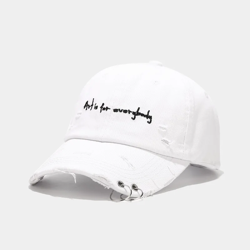 Wholesale Cotton High Quality New Streetwear Letter Embroidered Hat With Custom Logo Baseball Cap With Ring