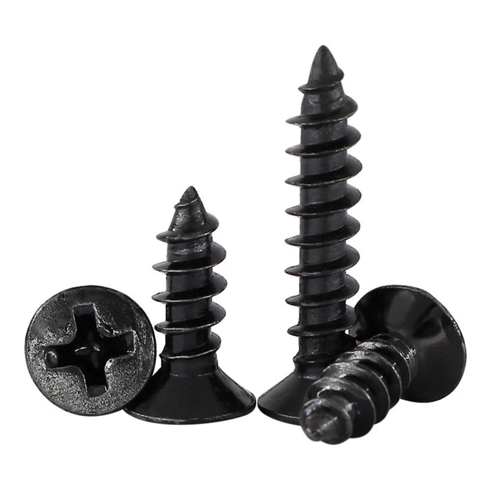 Carbon Steel Galvanized Black Philip Cross Recessed Flat Countersunk Head Self Tapping Wood Screws