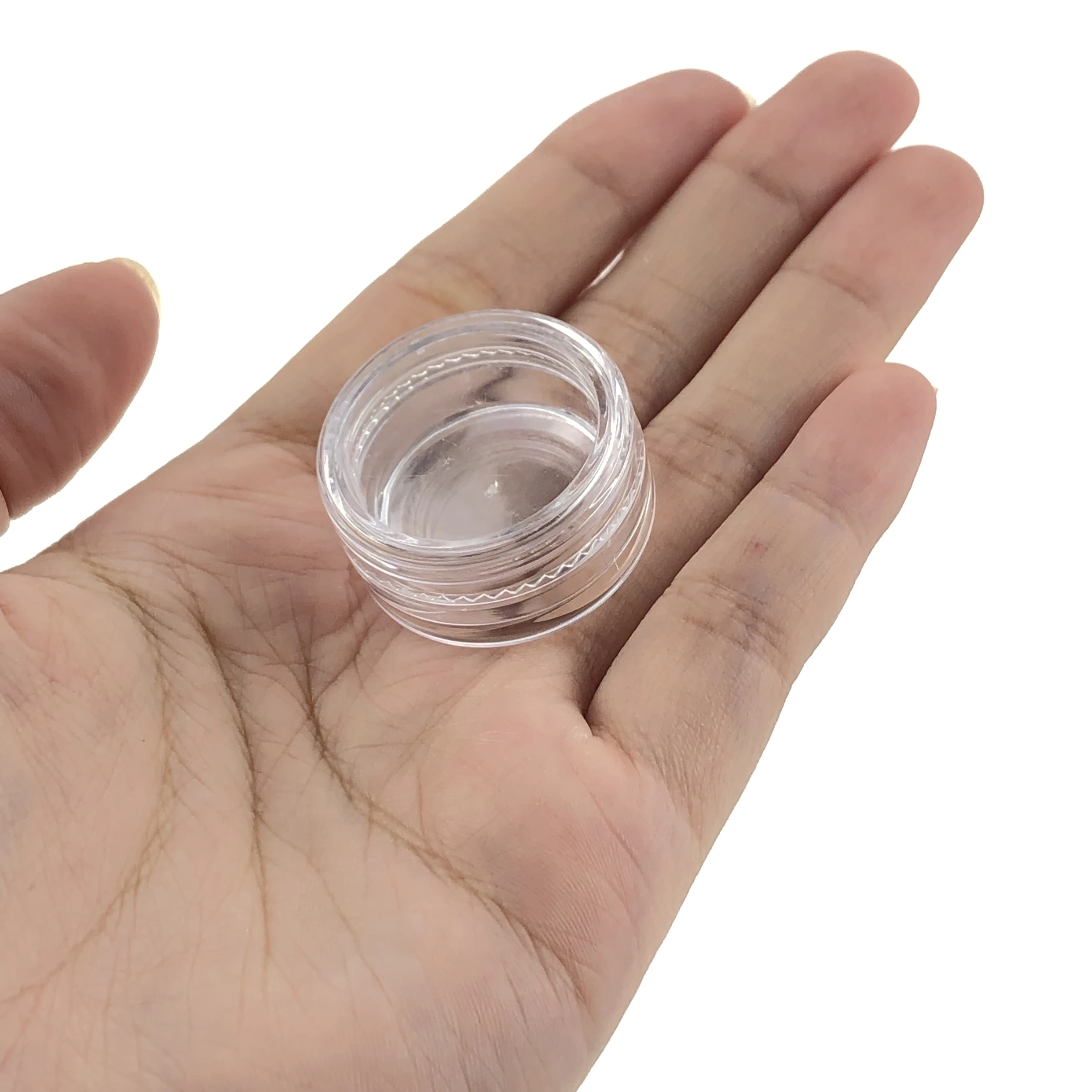 Clear red pink green yellow black blue  cosmetic cream 3g 5g 10g 15g 20g round square bottom sample small ps plastic jar