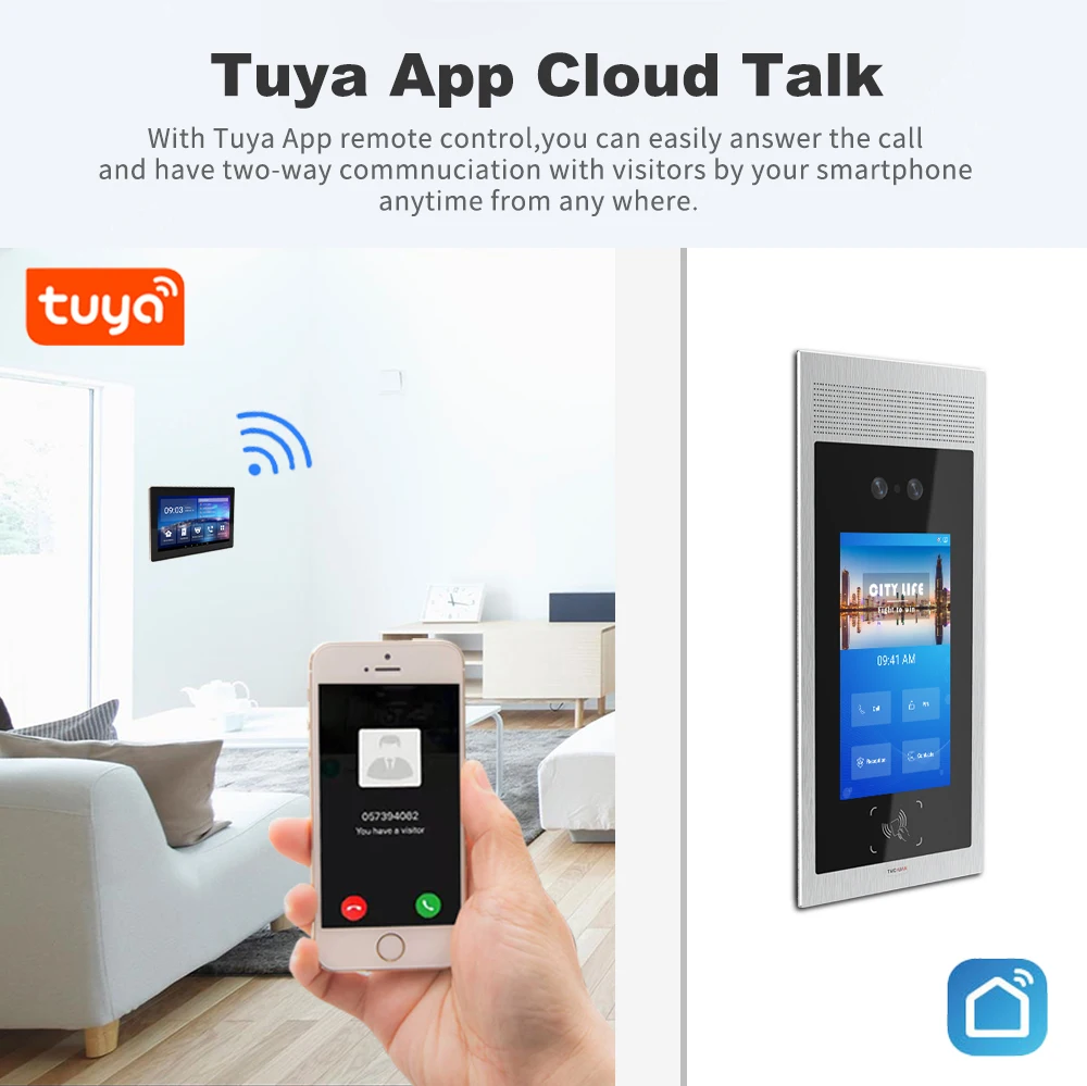 Face Recognition Unlock Outdoor access control SIP intercom system IP video doorphones intercom systems for apartment buildings