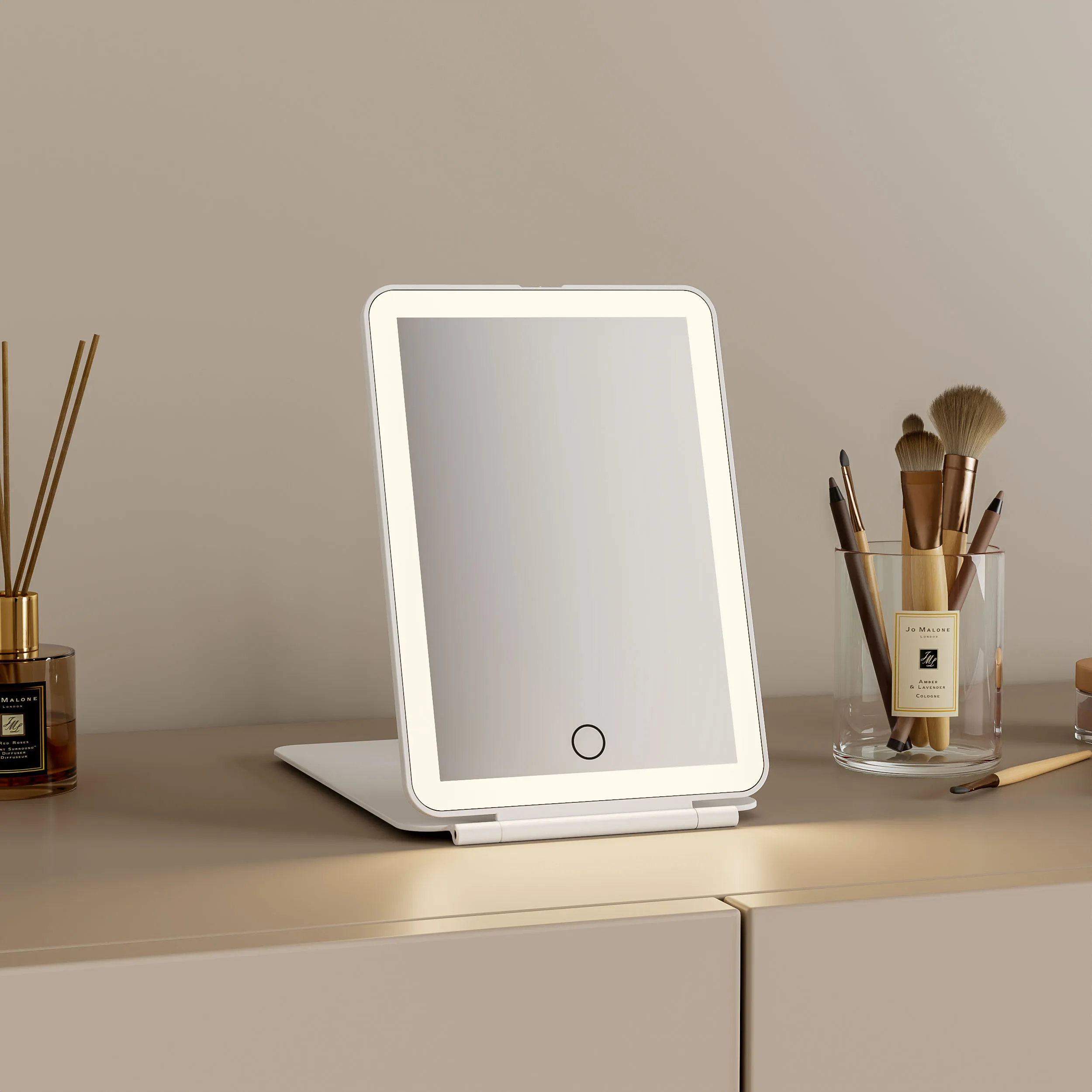 72 Led Lights Illuminated Rechargeable Cosmetic Tabletop Folding Travel Makeup With Led Light Portable Mirror