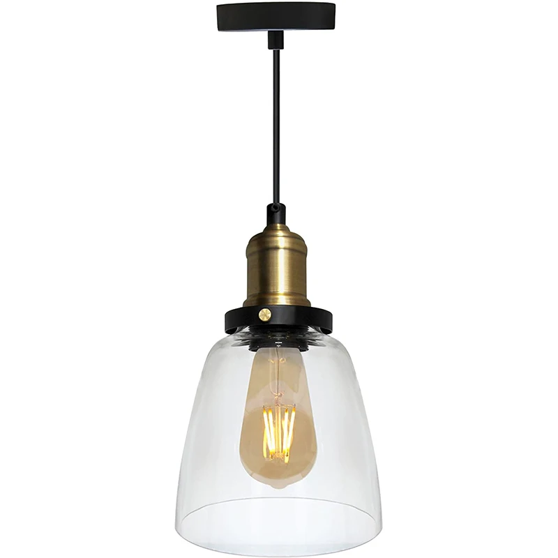 Современный винтажный промышленный бронзовый металлический Потолочный подвесной стеклянный абажур