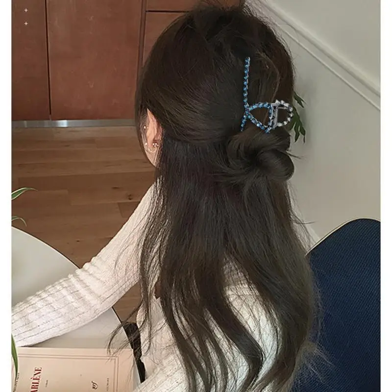 Fashion Headwear 11cm Rhinestone metal Hair Claw Clips for Women thick Hair Accessories