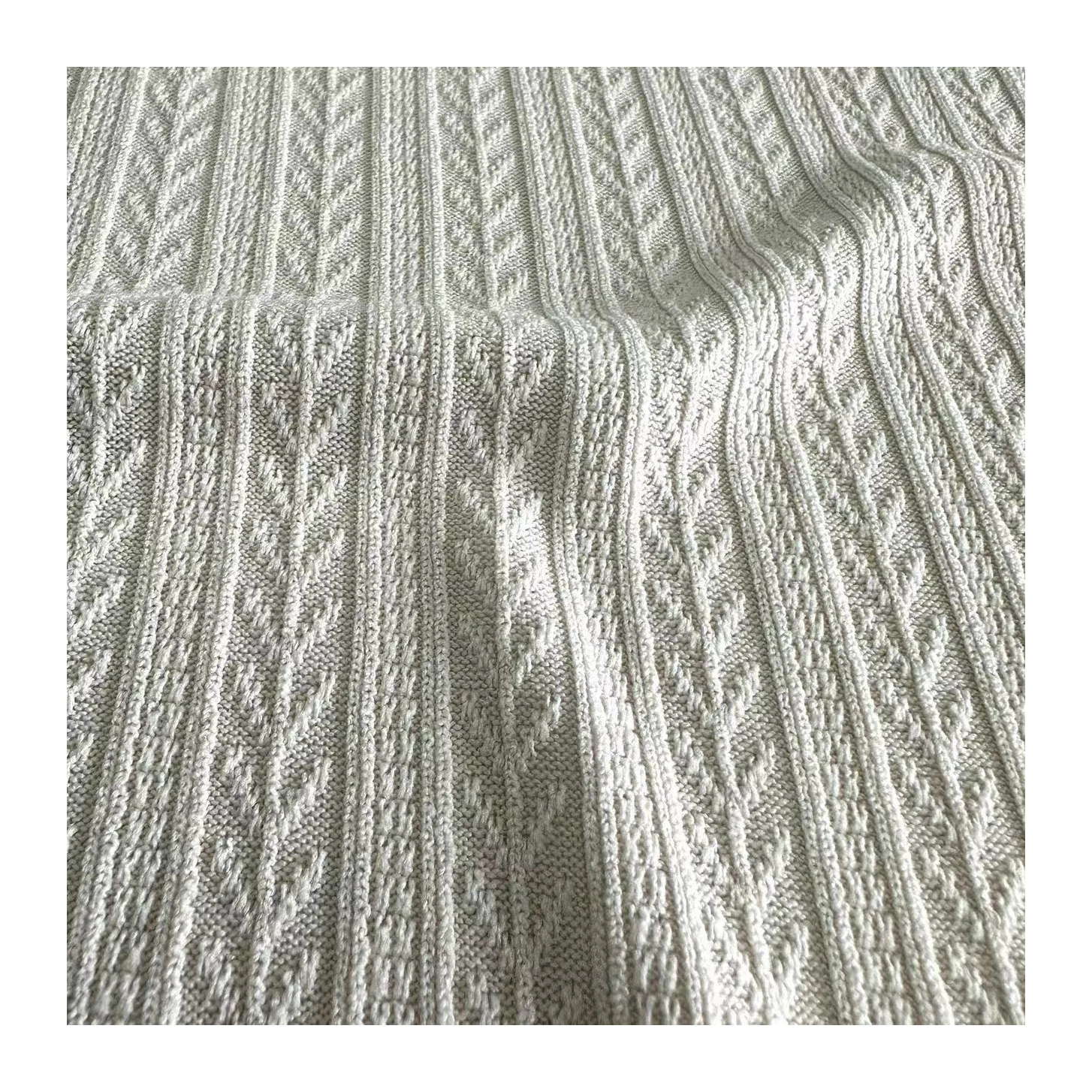 OEM Factory stretch Jacquard Knit Fabric 95 Polyester 5 Spandex jacquard Rib Fabric for Sweater Garment