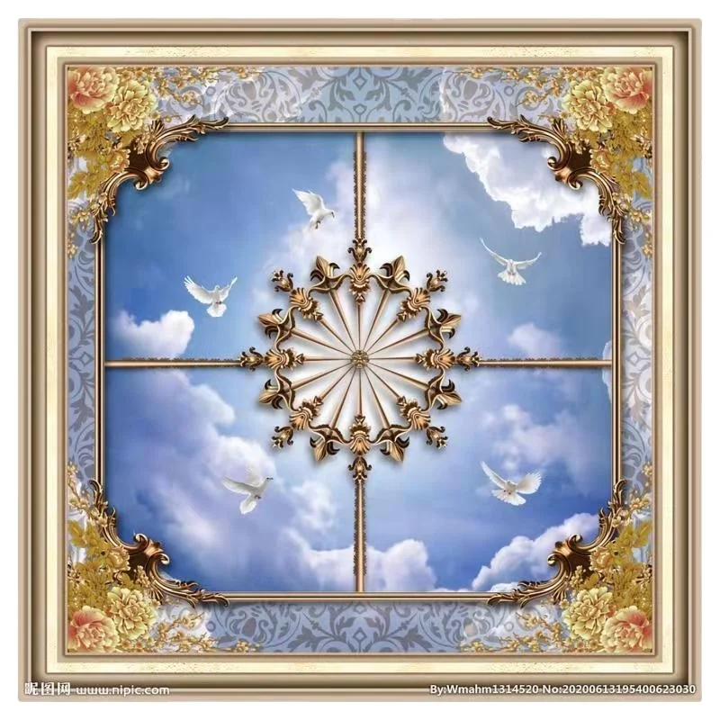 6/7mm Thickness Hot Stamping 2.5kg Waterproof Indoor Decor Decorative Fireproof PVC Ceiling Panel