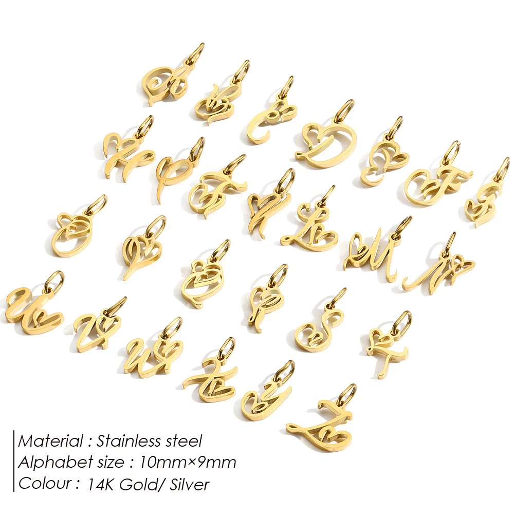 Manna 2024 New Personality Love Letter Pendant Non Tarnish Stainless Steel Charm Letters For Jewelry Making