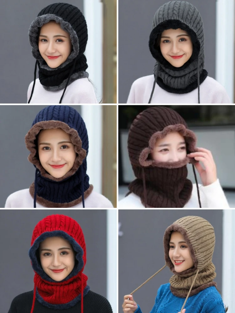 Hat Scarf Set,Custom luxury warm wool knitted beanie blanks Winter cashmere bennie caps beanie hats with custom logo