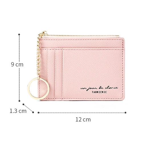 Оптовая продажа, держатель для карт и удостоверения личности, кошелек, деловой держатель для карт из искусственной кожи на заказ, брелок с логотипом, маленькие кошельки для монет для женщин