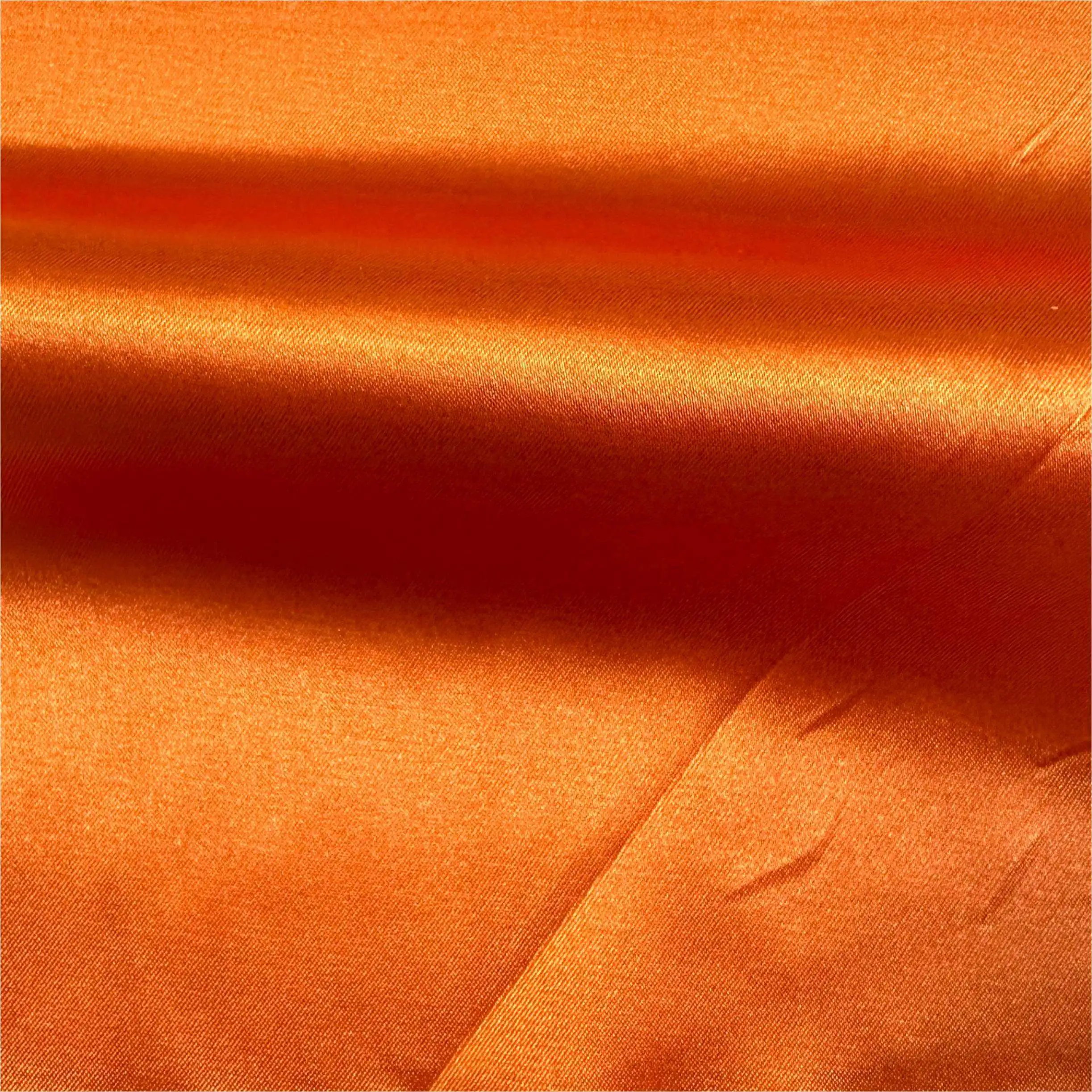 Large Stock Dye 96% Polyester 4%Spandex Encrypted Silk Satin Fabric Fluorescent Weaving Fabric for Girls Dresses Womens Clothing