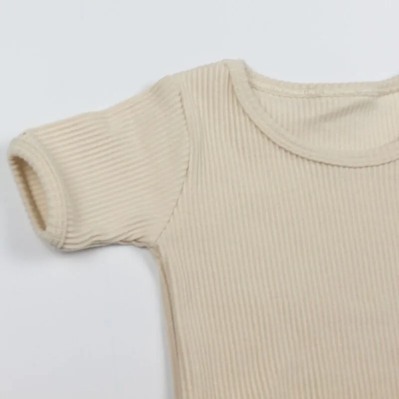 Good Sell 100% Natural Plain Cute Organic Cotton Knit Newborn Bodysuit Baby Romper