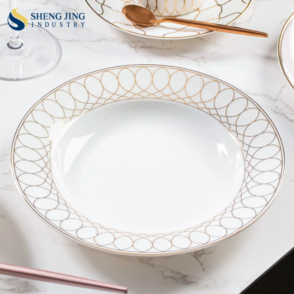 Wedding Wholesale Luxury Pink Gold Bone China Tableware Set Restaurant Gold Plate Coffee Cup Saucer Ceramic Mug Dinnerware Set