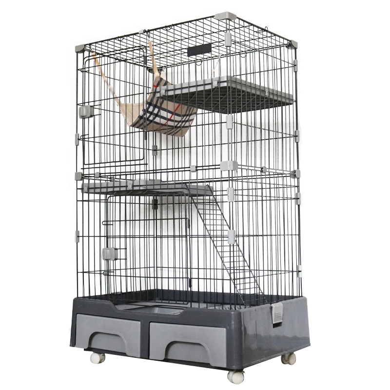 
Wholesale New Fashion Pet Cat Cage Large Small Cat Cage Steel Wire With Tray 
