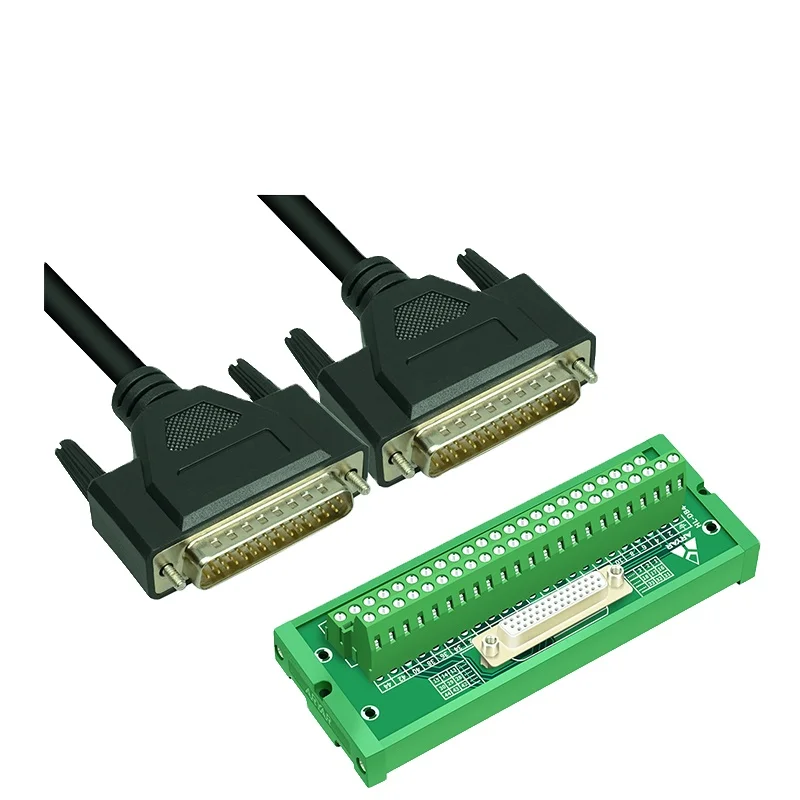 Dual DB44 D-Sub DIN Rail Mount Interface Module RS232 DB44 Connector,DB44/F-MINI and DB44-Male to Male 1M Cable