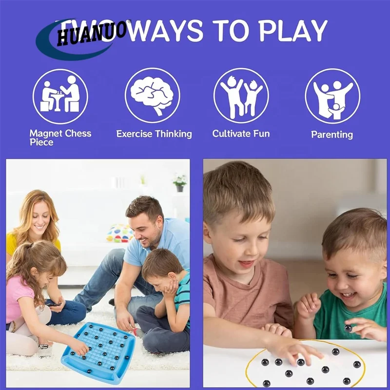 Kids Multiplayer Magnet Board Game with Storage Bag Punishment Wheel Magnetic Chess Game