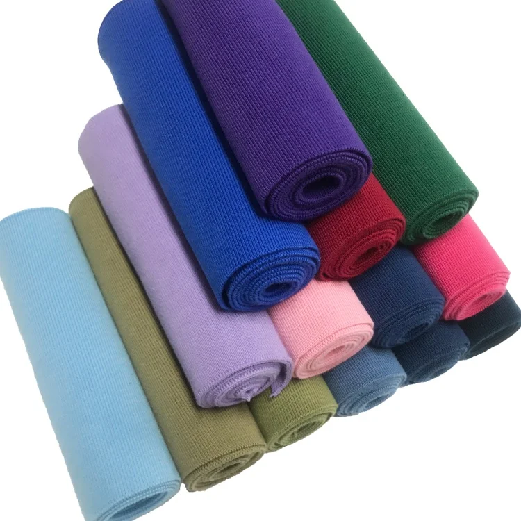 
High Stretch Multicolor Cotton Thin Plain Knitted Ribbed Cuffs And Hem For Jacket 
