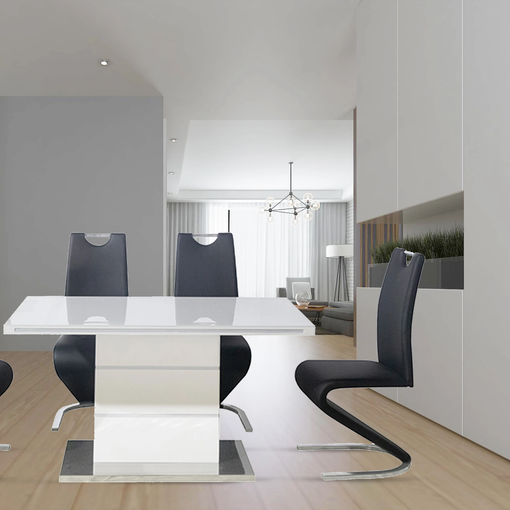 Home furniture dining room table designs hotel glass and 4-6 chairs marble