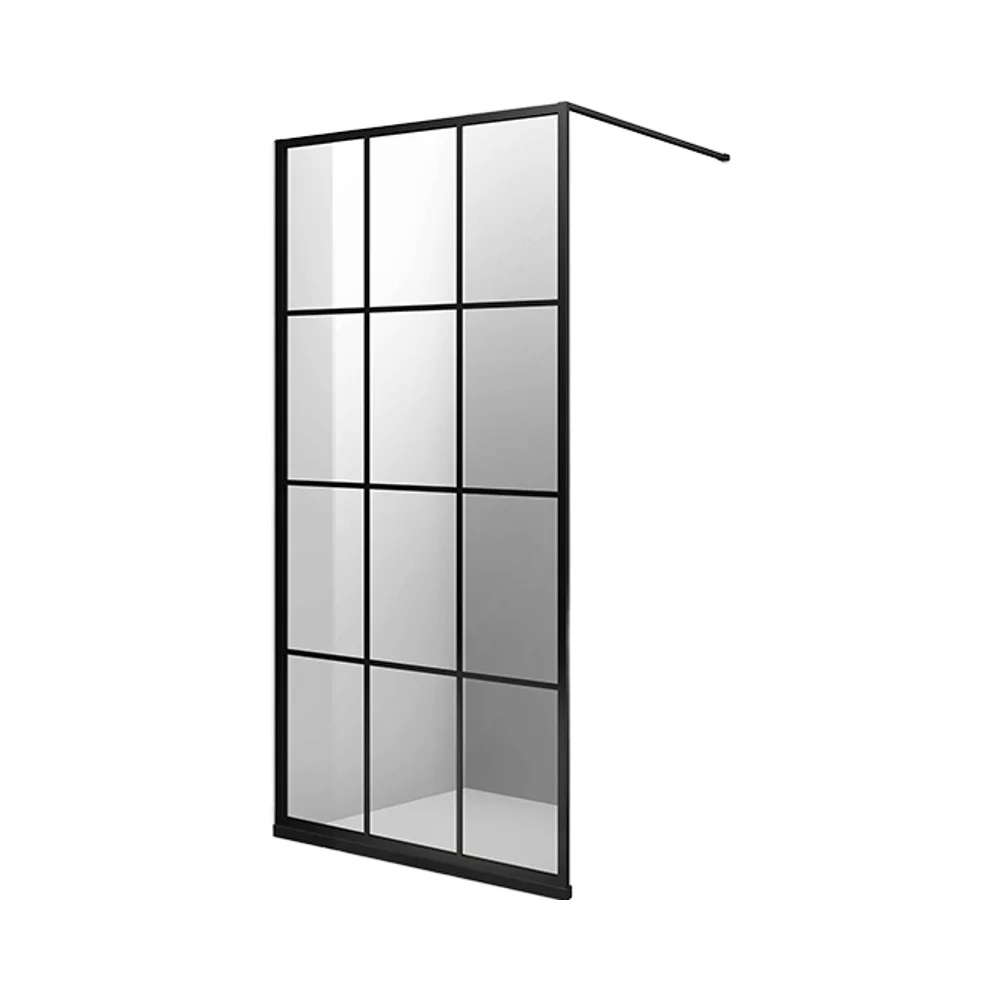 Modern Bathroom Triple Glass Shower Cubicle Partition Door 6mm/8mm Tempered Glass with Brushed Aluminium Frame Wetroom Panel
