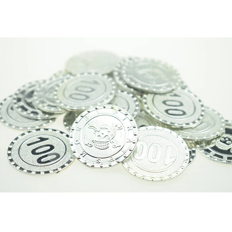 hotsale plastic pirate game gold silver coins