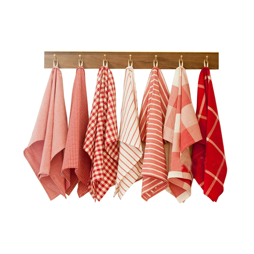 luxury check tea towels wholesale 100% cotton custom reactive digital printed tea towel