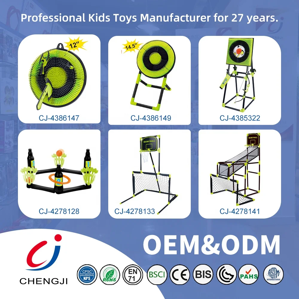 Chengji basketball hoop soccer goal kids 2 in 1 sports set toys boy moveable outdoor basketball hoop stands with backboard