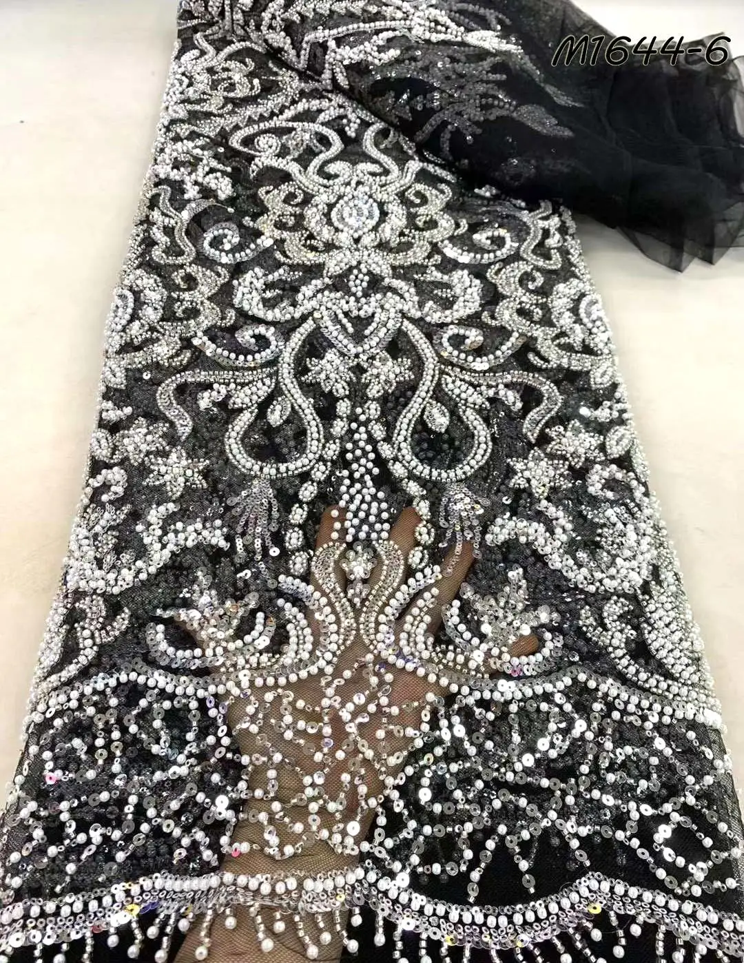 2024 Latest George beaded lace with sequins and beads bridal lace fabric african lace blouse women dress for party and wedding