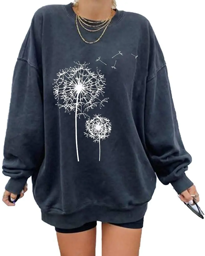 Streetwear Casual Loose Crew Neck Custom Oversized Hoodie Running Sports Fitness Pullover Tops Leisure Sweatshirts for Women