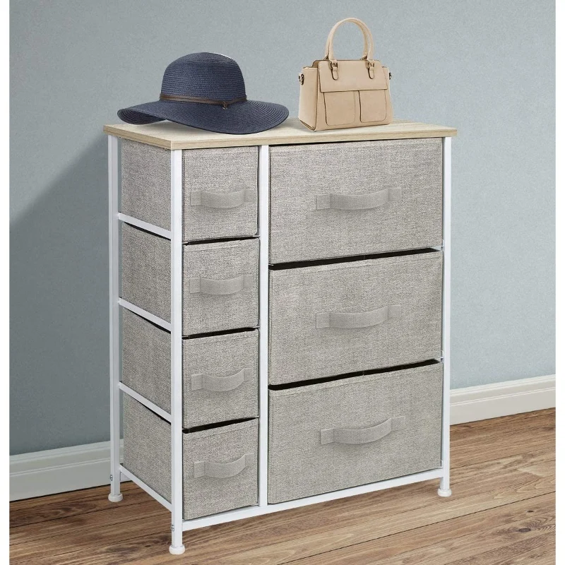 Nightstand modern night bedside table furniture wood folding 7 drawers morden bedroom side table