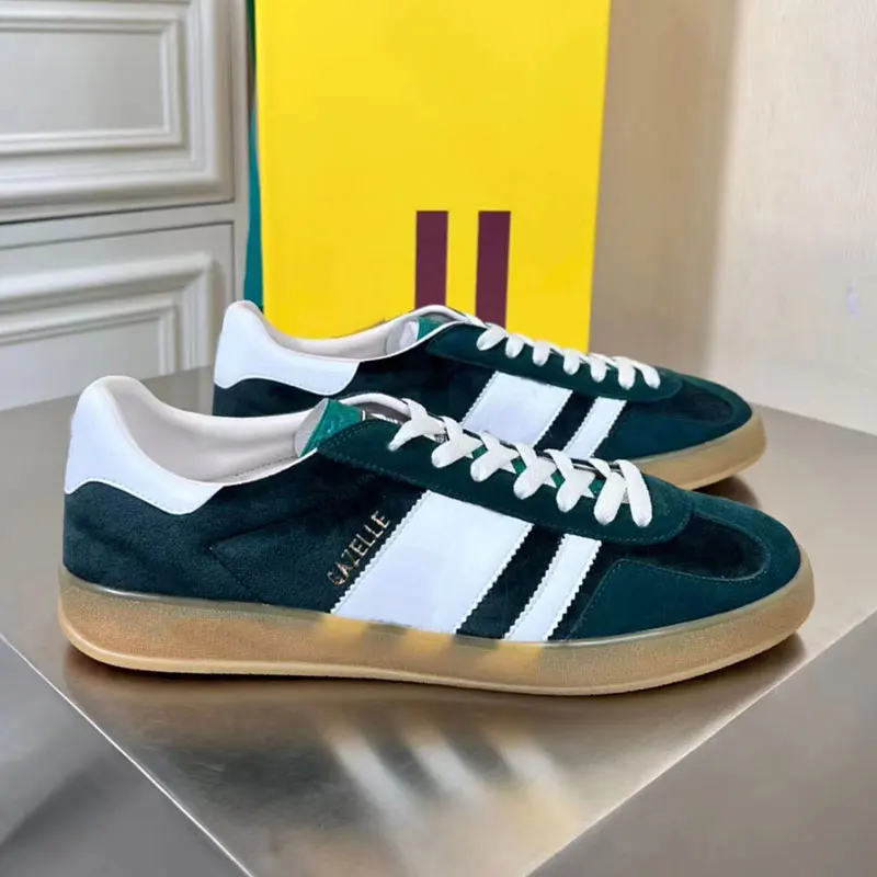 Italian luxury brand Gazelle Sneaker with G canvas Casual Shoes Trainers designer Classic Outdoor Shoe