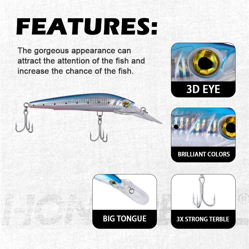 180mm 98g Deep depth trolling minnow hard plastic fishing bait lure fishing lures saltwater trolling