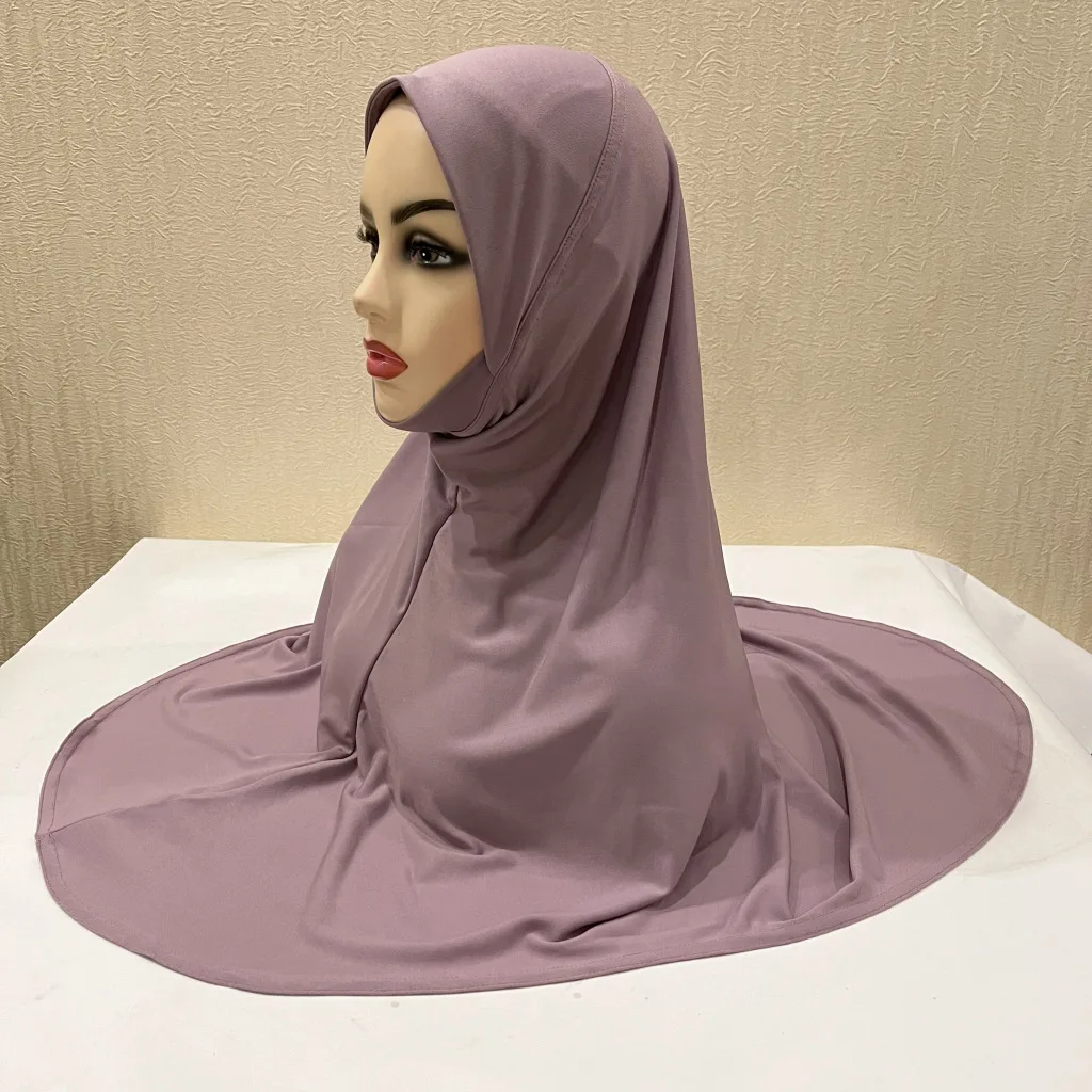 Wanyi hijab scarf factory wholesale in stock plain color malaysia style muslim woman one piece tudung