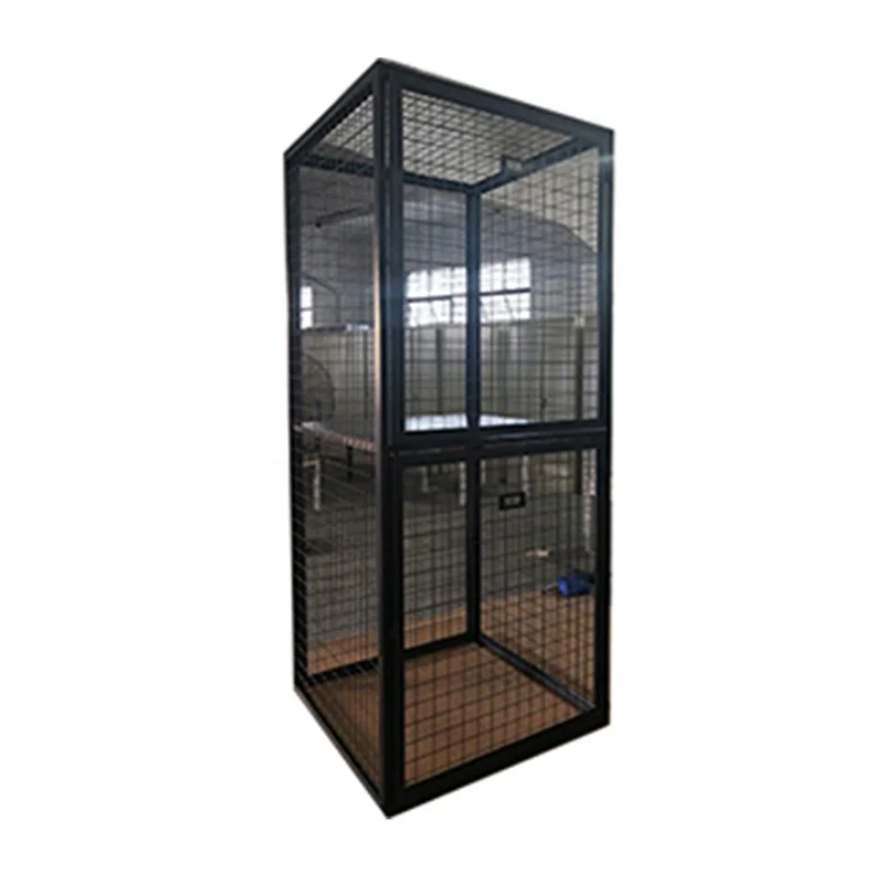 Customize 4 doors with black color and powder coating steel tube mesh locker for warehouse storage