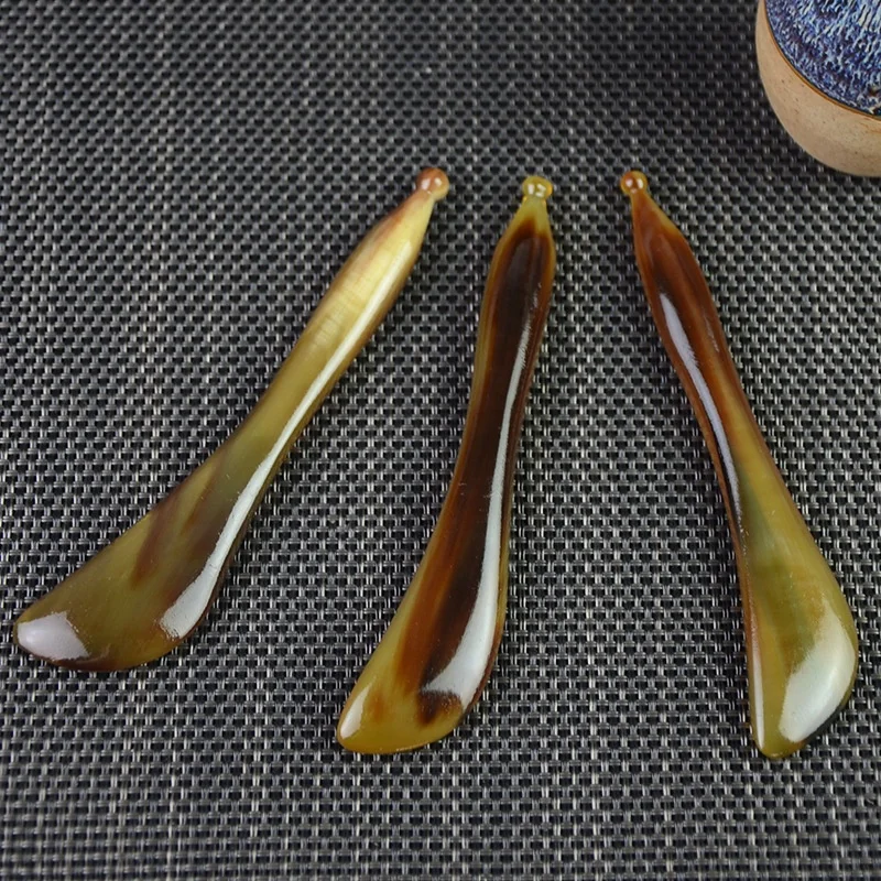 
China Supplier Promotion Natural Cow Horn Tendon stick GuaSha Set Blade Massage Tool 