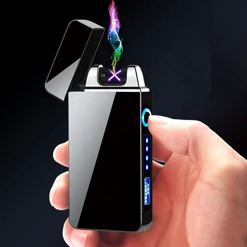  2020 ветрозащитная электрическая беспламенная дуга с двойной дугой Usb перезаряжаемая Зажигалка для