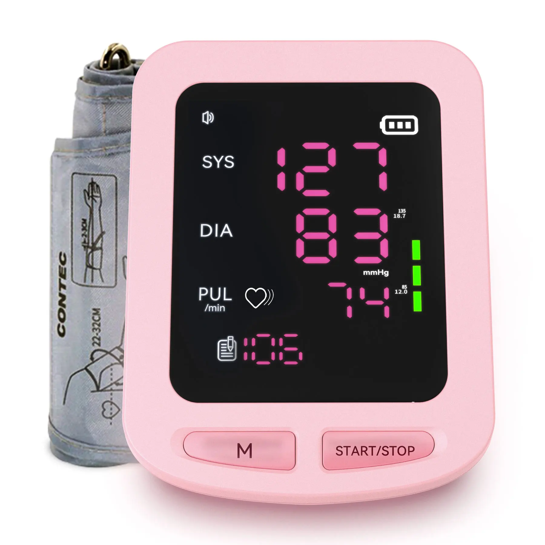 CONTEC LED Voice Broadcast Blood Pressure Monitor  Electronic Sphygmomanometer Large-capacity Real-time Storage NIBP PR Adult