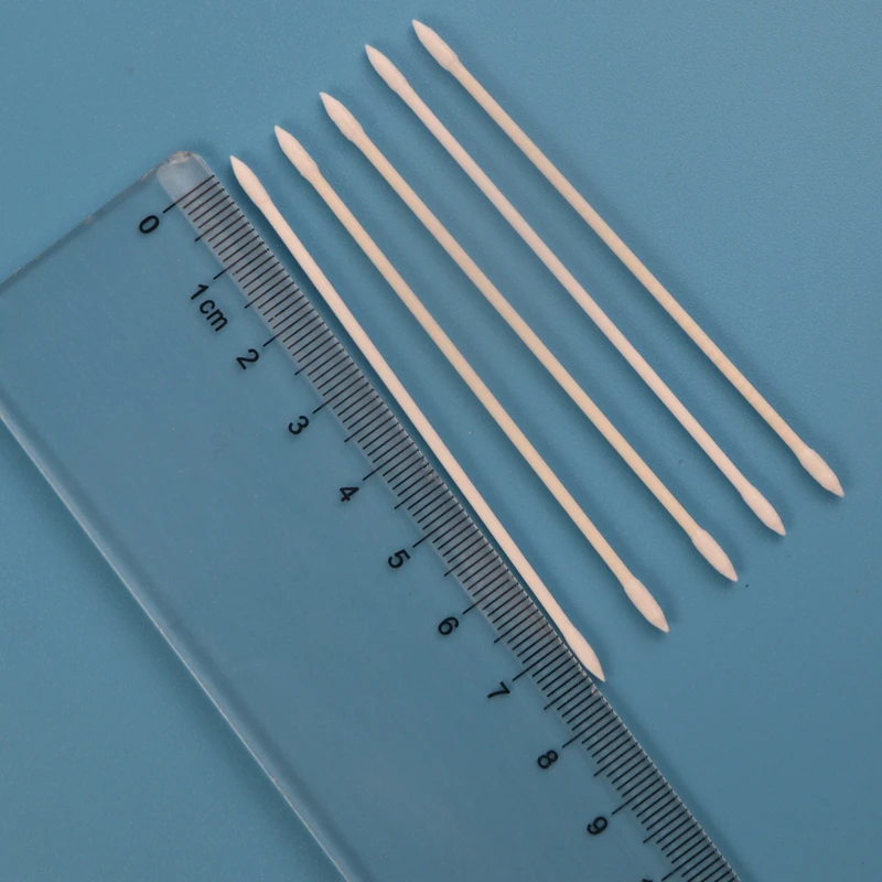100pcs Biodegradable Paper Stick 2.2mm Micro Pointed Qtips Cotton Swab for Makeup Cleaning
