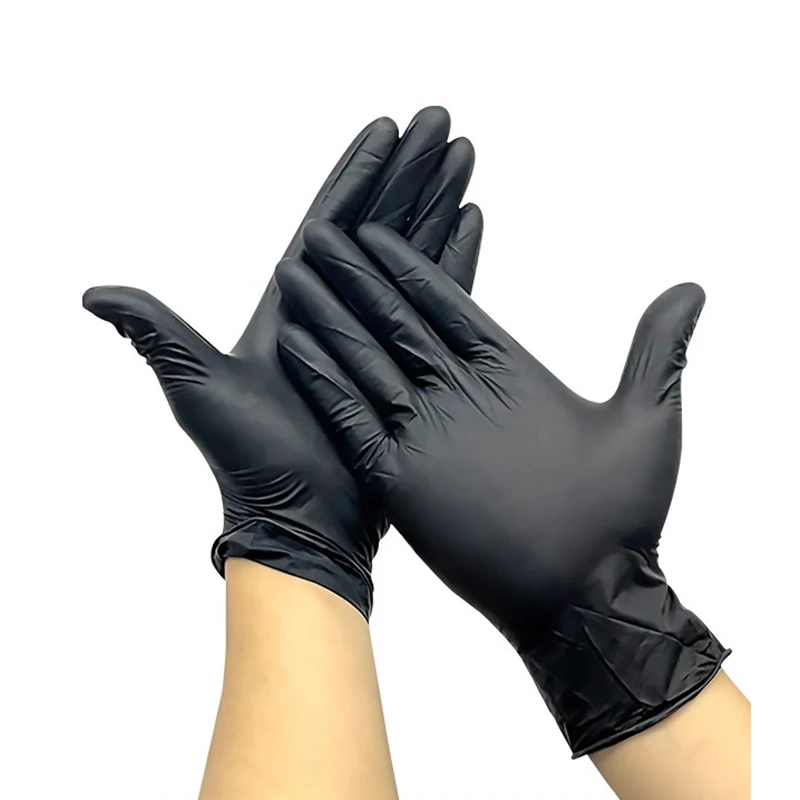 Custom 40Cm Blue Black Nitrile Coated Gloves Powder Free