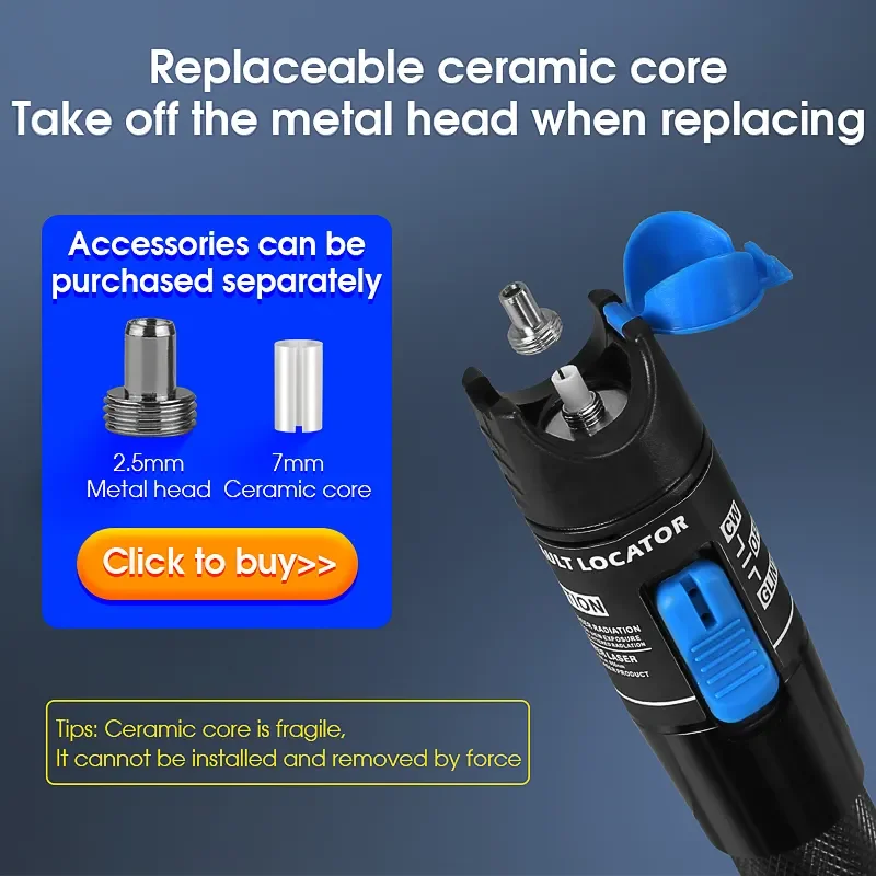 1mw Visual Fault Locator AUA-1 with Metal fuselage for optical fiber breakpoint detector 5km VFL