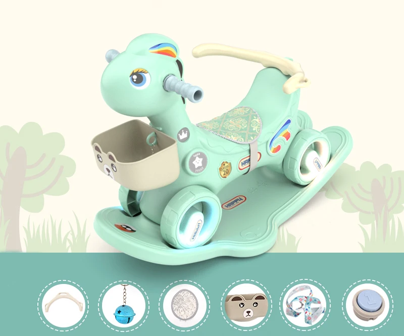 Детская пластиковая лошадка-качалка, пластиковые игрушки для детей