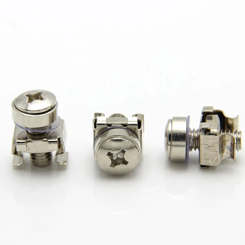 Nickel Plating Galvanized Cage Nut Carbon Steel Stainless Steel Captive Rack Mounting M5 M6 Cabinet Screws