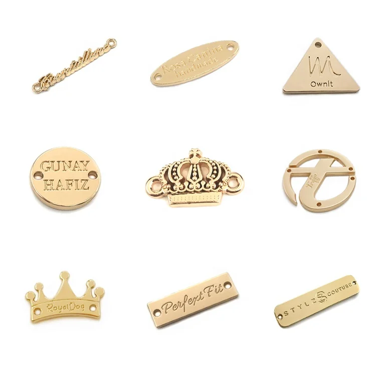 USA Standard Garment Accessories Custom Engraved Brand Name Tag Metal Logo Sewing Label for Clothing