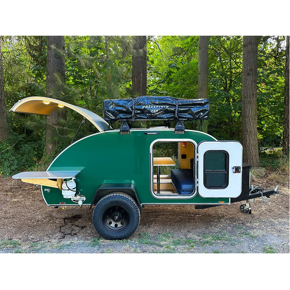 Professional chinese caravans teardrop camper tear drop semi offroad camper trailer  with high quality