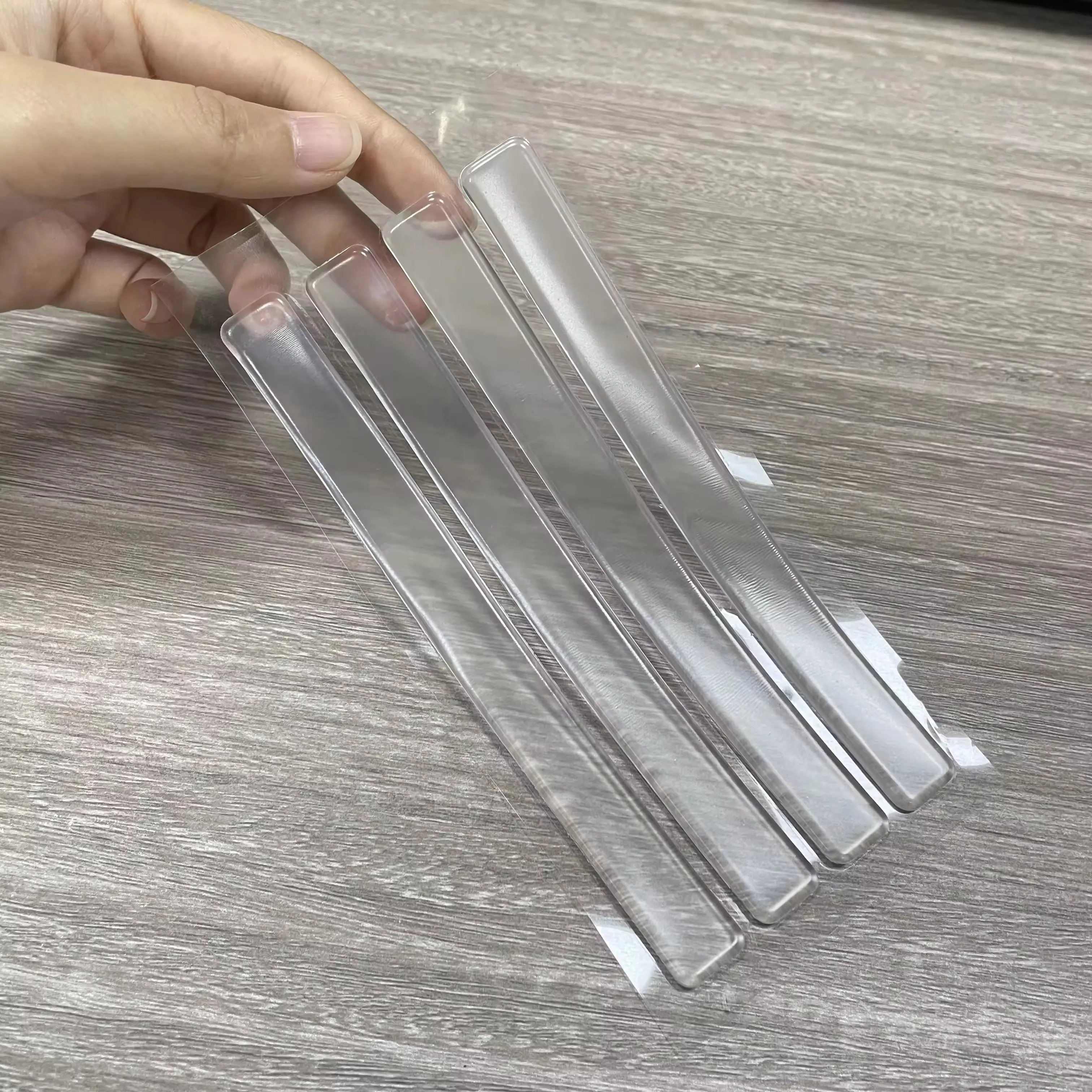 10PCS Wall Protecting Door Cabinet Stopper Self Adhesive Rubber Bumper Strip for Furniture 63*10*2.5MM